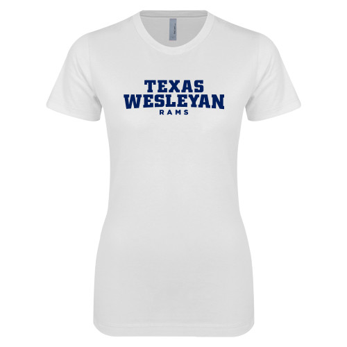  Next Level Womens White Boyfriend Tee - Texas Wesleyan Rams