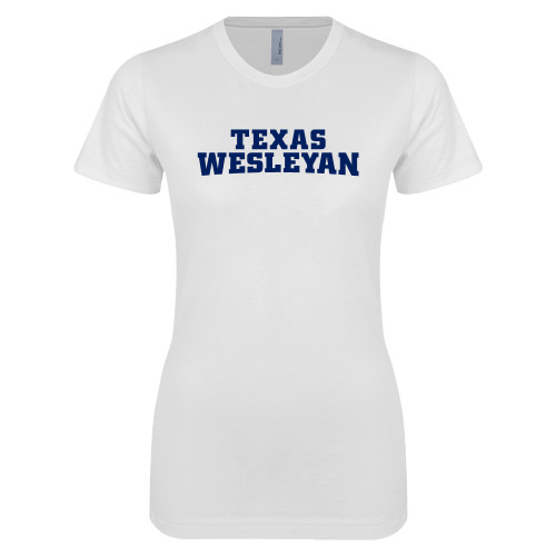  Next Level Womens White Boyfriend Tee - Texas Wesleyan