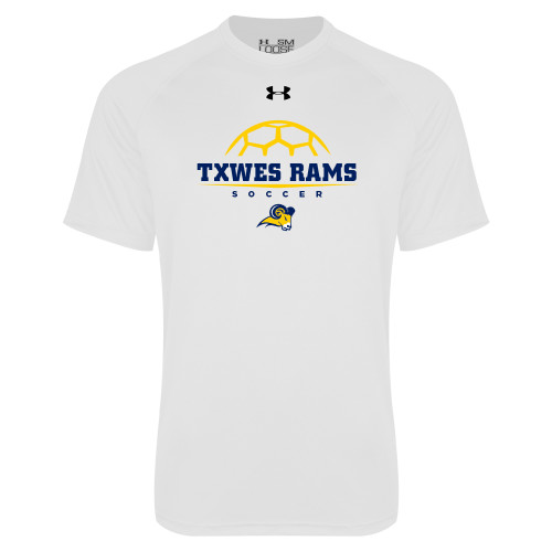  Under Armour White Tech Tee - Soccer Design