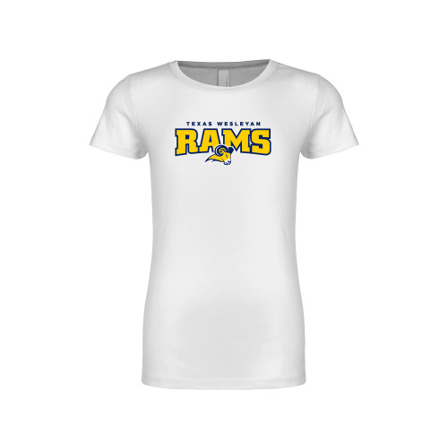  Next Level Girls White Fashion Fit T Shirt - Primary Mark