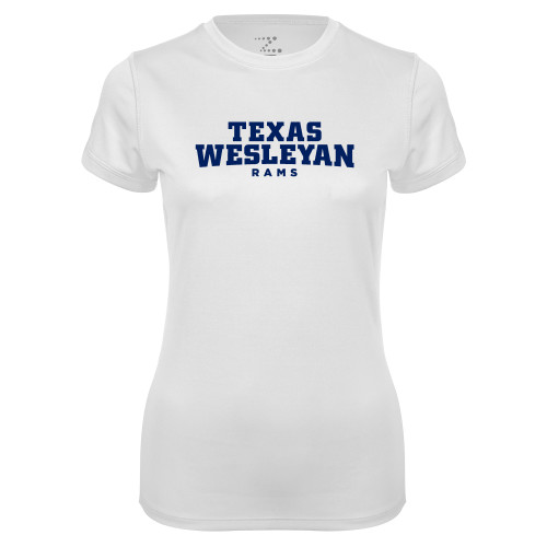  Womens White Performance Tee - Texas Wesleyan Rams
