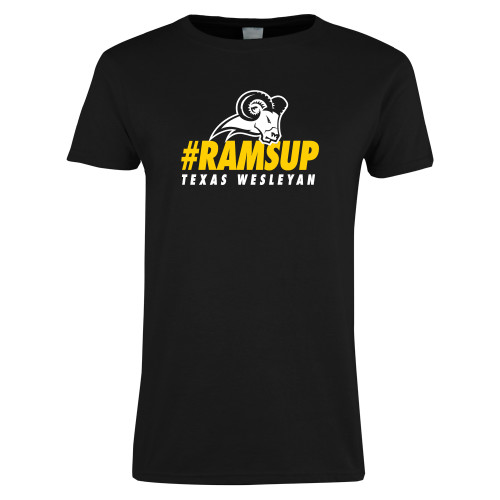  Womens Black Short Sleeve Tee - #Ramsup
