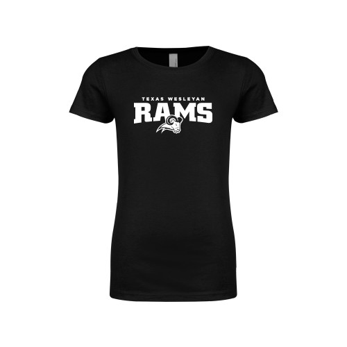  Next Level Girls Black Fashion Fit T Shirt - Primary Mark