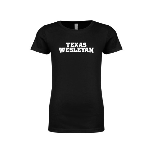  Next Level Girls Black Fashion Fit T Shirt - Texas Wesleyan
