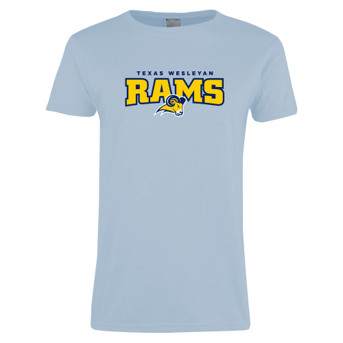  Womens Light Blue Short Sleeve Tee - Primary Mark