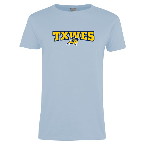  Womens Light Blue Short Sleeve Tee - Secondary Mark