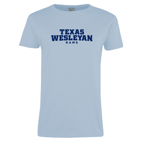  Womens Light Blue Short Sleeve Tee - Texas Wesleyan Rams