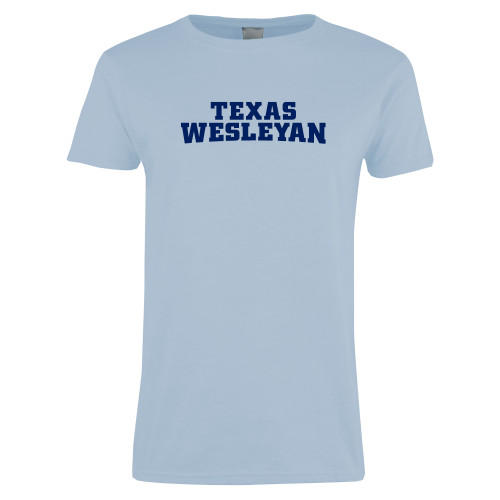  Womens Light Blue Short Sleeve Tee - Texas Wesleyan