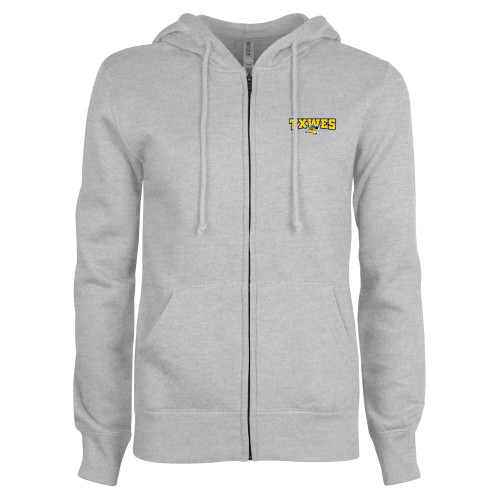  ENZA Womens Grey Fleece Full Zip Hoodie - Secondary Mark