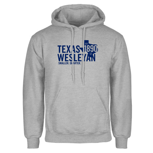  Grey Fleece Hoodie - Texas Wesleyan Est 1890