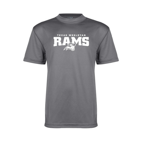  Youth Performance Grey Concrete Tee - Primary Mark