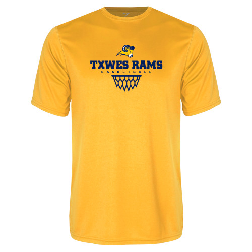  Gold Performance Tee - Basketball Design