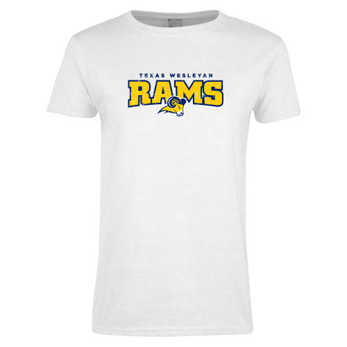  Womens White Short Sleeve Tee - Primary Mark Distressed
