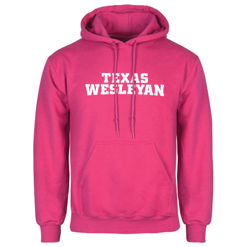  Womens Fuchsia Fleece Hoodie - Texas Wesleyan