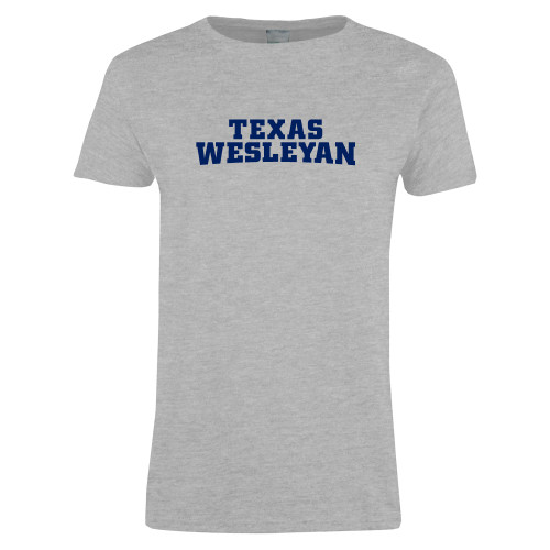  Womens Grey Short Sleeve Tee - Texas Wesleyan