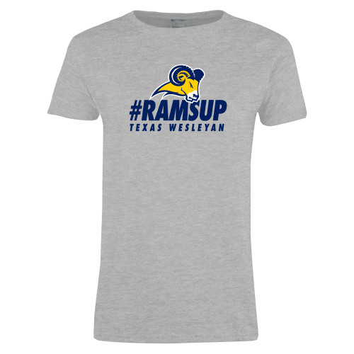  Womens Grey Short Sleeve Tee - #Ramsup