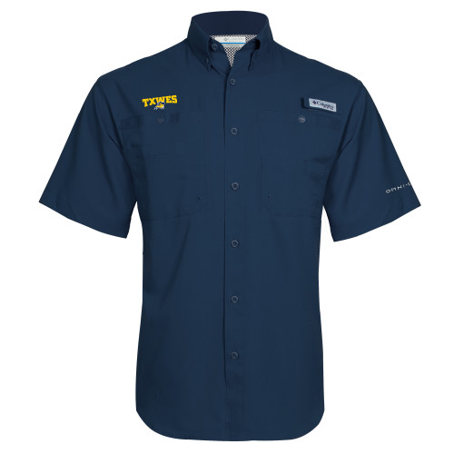  Columbia Navy Tamiami Performance Short Sleeve Shirt - Secondary Mark