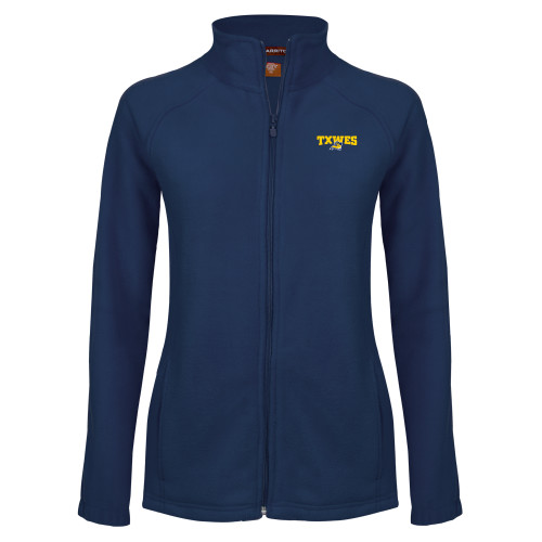  Womens Navy Fleece Full Zip Jacket - Secondary Mark