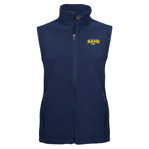  Navy Fleece Full Zip Vest - Primary Mark