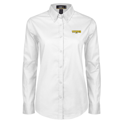  Womens White Twill Button Down Long Sleeve - Secondary Mark