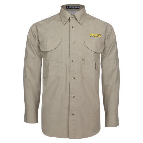  Khaki Fishing Shirt Performance Long Sleeve - Secondary Mark