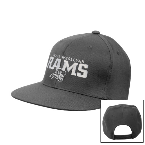  Charcoal Flat Bill Snapback Hat - Primary Mark