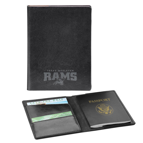  Fabrizio Black RFID Passport Holder - Primary Mark  Engraved