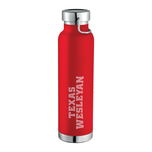 Texas Wesleyan Thor Copper Vacuum Insulated Red Bottle 22oz