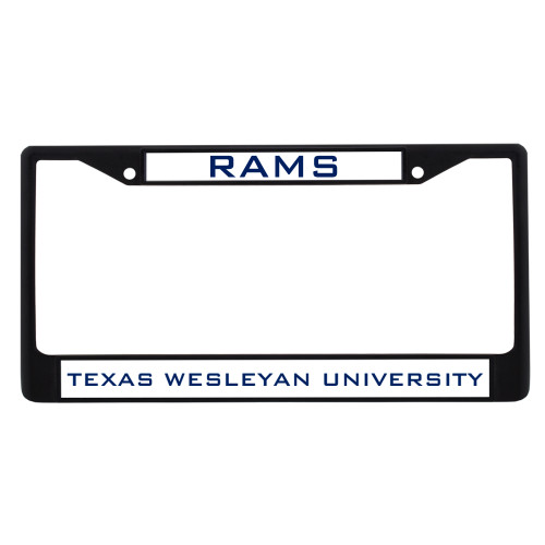  Metal License Plate Frame in Black - Rams