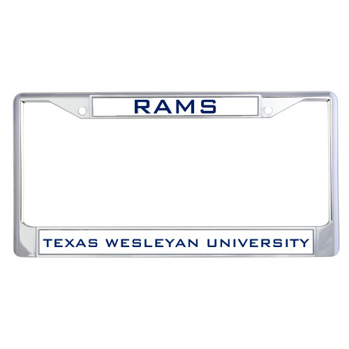  Metal License Plate Frame in Chrome - Rams