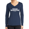 Thumbnail image for  Womens Navy Performance Long Sleeve V Neck Shirt