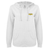 Thumbnail image for  ENZA Womens White V Notch Raw Edge Fleece Hoodie