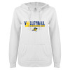 Thumbnail image for  ENZA Womens White V Notch Raw Edge Fleece Hoodie