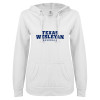 Thumbnail image for  ENZA Womens White V Notch Raw Edge Fleece Hoodie
