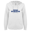Thumbnail image for  ENZA Womens White V Notch Raw Edge Fleece Hoodie