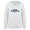 Thumbnail image for  ENZA Womens White V Notch Raw Edge Fleece Hoodie