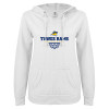 Thumbnail image for  ENZA Womens White V Notch Raw Edge Fleece Hoodie