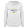 Thumbnail image for  ENZA Womens White V Notch Raw Edge Fleece Hoodie