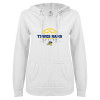 Thumbnail image for  ENZA Womens White V Notch Raw Edge Fleece Hoodie
