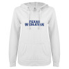 Thumbnail image for  ENZA Womens White V Notch Raw Edge Fleece Hoodie