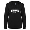 Thumbnail image for  ENZA Womens Black V Notch Raw Edge Fleece Hoodie