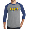 Thumbnail image for  Grey/Royal Heather Triblend Baseball Raglan Tee