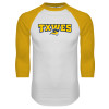 Thumbnail image for  White/Gold Raglan Baseball T Shirt