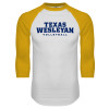 Thumbnail image for  White/Gold Raglan Baseball T Shirt