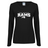Thumbnail image for  Womens Black Long Sleeve V Neck Tee 