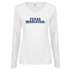 Thumbnail image for  Womens White Long Sleeve V Neck Tee