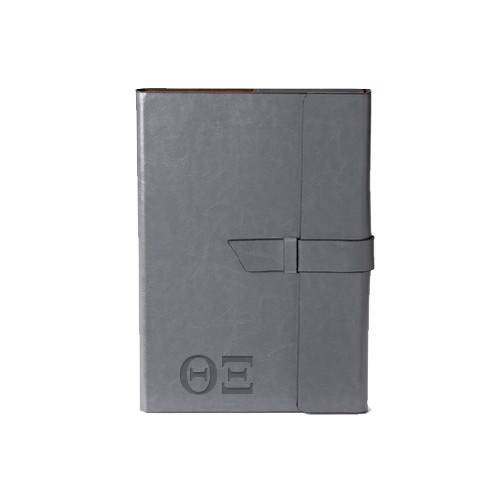 Fabrizio Junior Grey Portfolio w/Loop Closure-Greek Letters - One Color Engraved