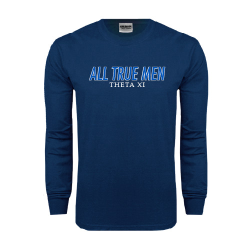 Navy Long Sleeve T-Shirt-Slogan