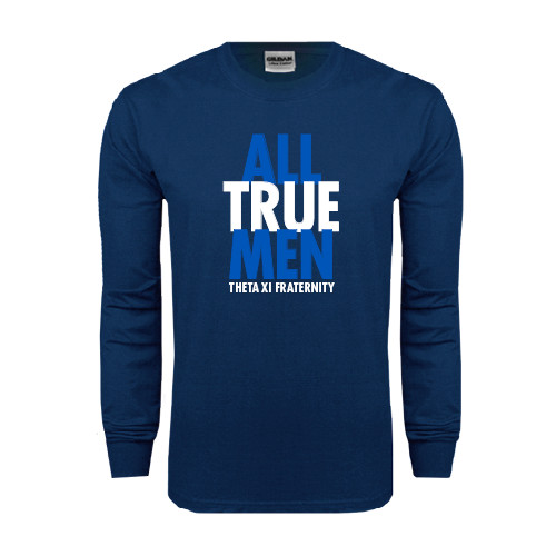 Navy Long Sleeve T-Shirt-Slogan Stacked