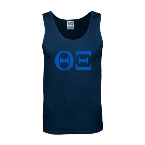 Navy Tank Top-Greek Letters - One Color